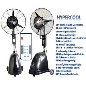 HyperCool 66cm távirányítós párásító ventilátor