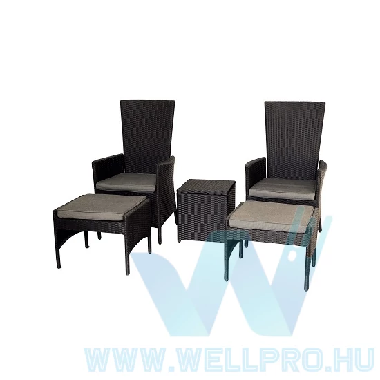Verona kerti polyrattan (műrattan) ülőgarnitúra, alumínium vázzal, 2 személyes,